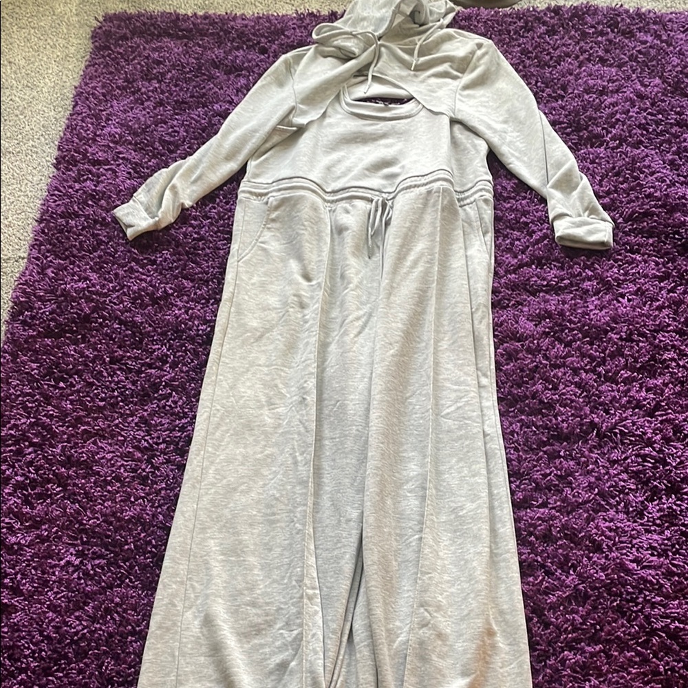 Fashion Nova Gray Jumpsuit Relaxed Fit